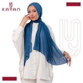 Chiffon Plain Scarf - Steal Blue